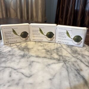3pc VTG Bath & Body Works Coconut Lime Verbena 1.5 oz Cleansing Bar Soap